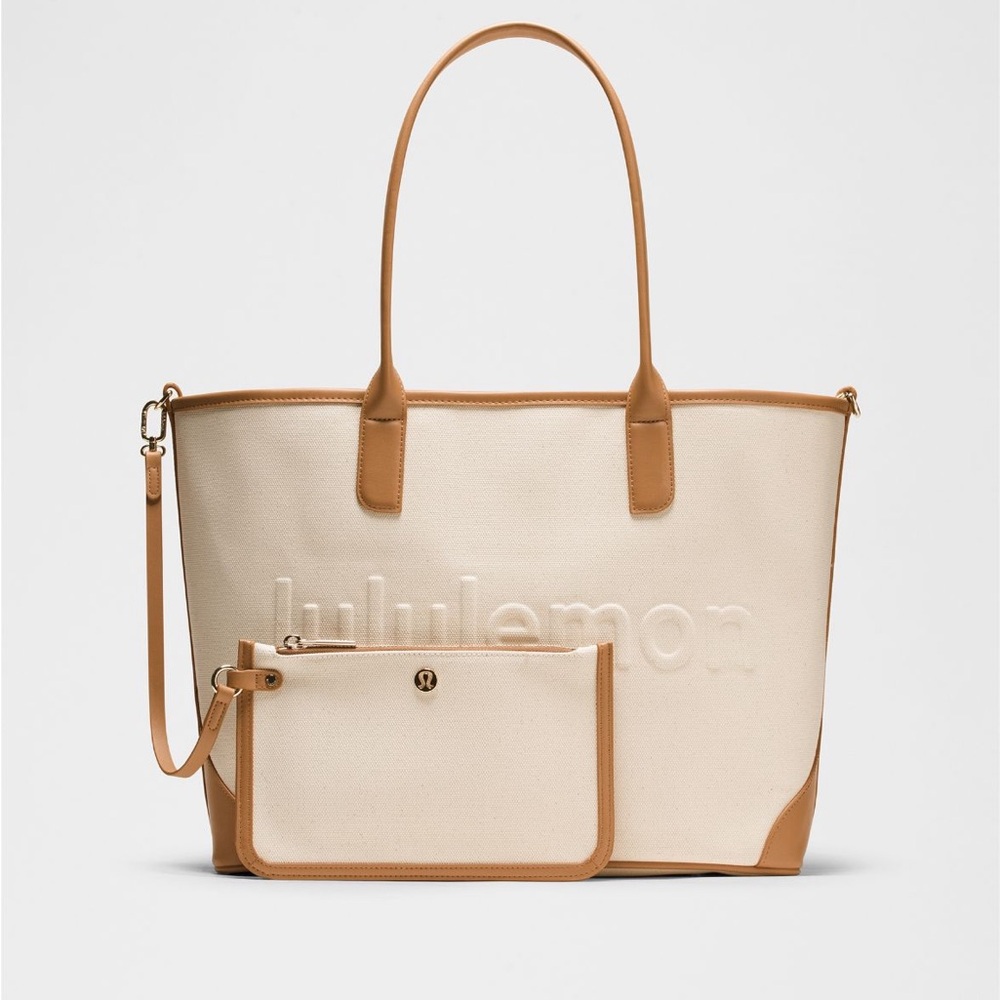 lululemon Classic Cream and Tan Tote 16L